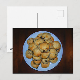 Plated Fruit Scones on Wood Postcard