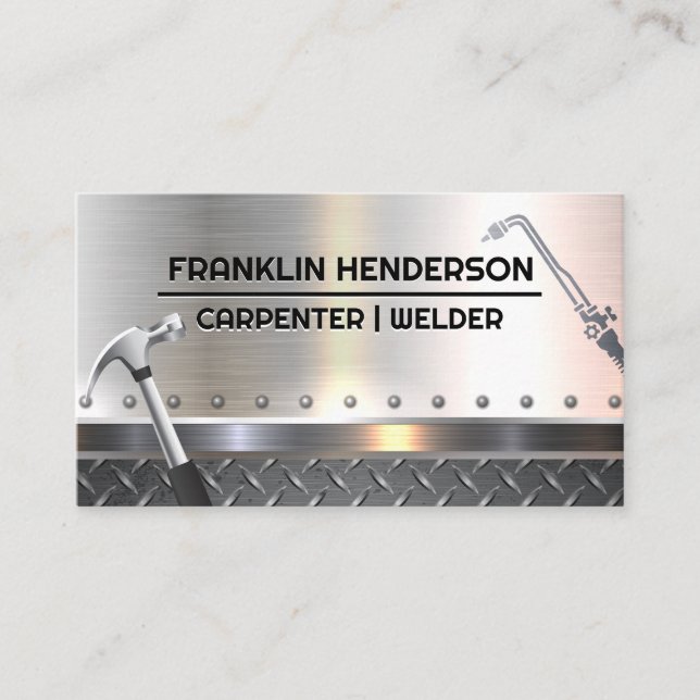 Plated Steel | Rivets | Welding Tools Business Card (Front)