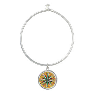 Plated with sterling silver Image sealed under U.V Bangle Bracelet