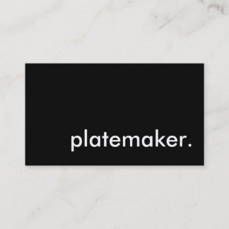 platemaker. business card