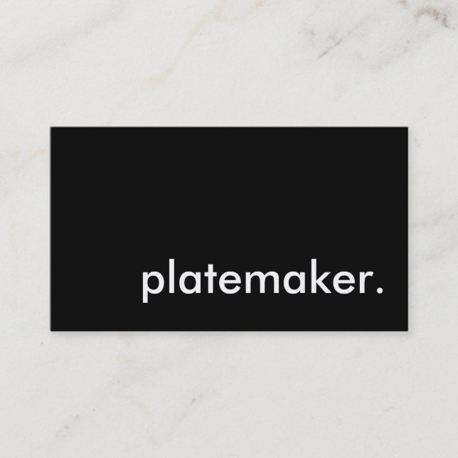 platemaker. business card (Front)
