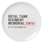royal tank regiment memorial  Plates