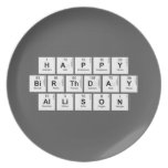 Happy
 Birthday
 Allison  Plates