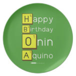 Happy
 Birthday
 Onin
 Aquino  Plates