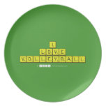 i
 love
 volleyball  Plates
