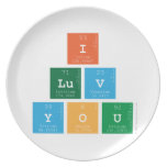 I 
 luv 
 You  Plates
