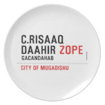 C.risaaq daahir  Plates