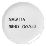 MALATYA  NÜFUS: 759.930  Plates