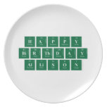 Happy
 Birthday
 Allison  Plates