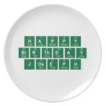 Happy
 Birthday
 Joseph  Plates