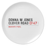 Donna M Jones Clover Road  Plates