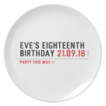 Eve’s Eighteenth  Birthday  Plates