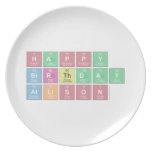 Happy
 Birthday
 Allison  Plates