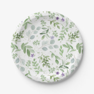 Plates - greenery and lavender