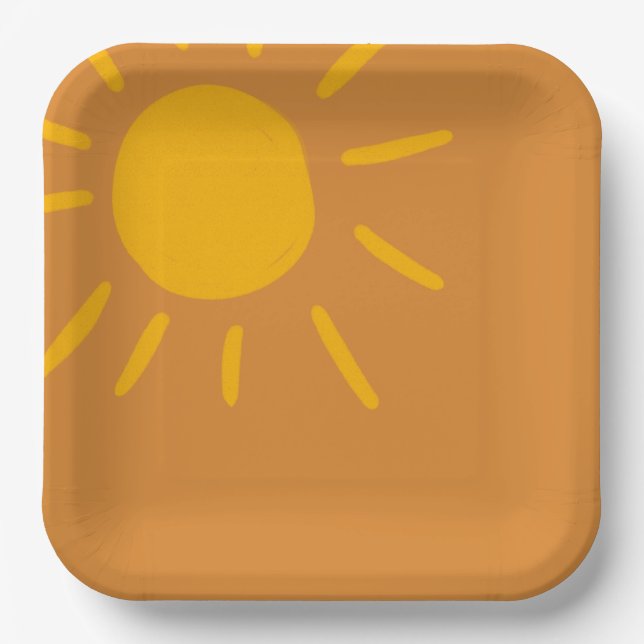 Plates,  Here Comes the Son Baby Shower  Paper Plates (Front)
