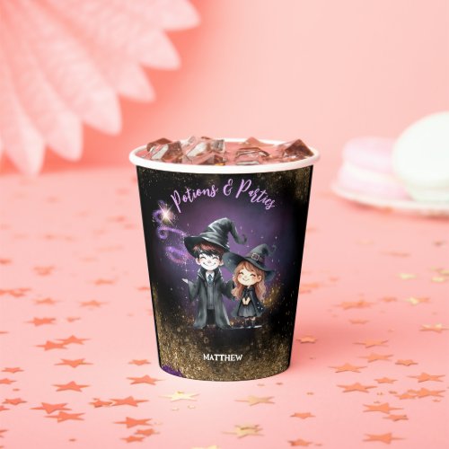 PLATES Wizards and Witches Custom Birthday Party Paper Cups