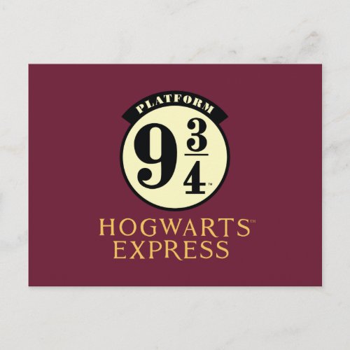 Platform 9 34 HOGWARTS EXPRESS Icon Invitation Postcard