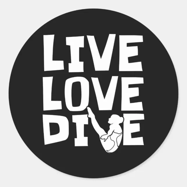 Platform Diver Love Springboard Diving Classic Round Sticker | Zazzle