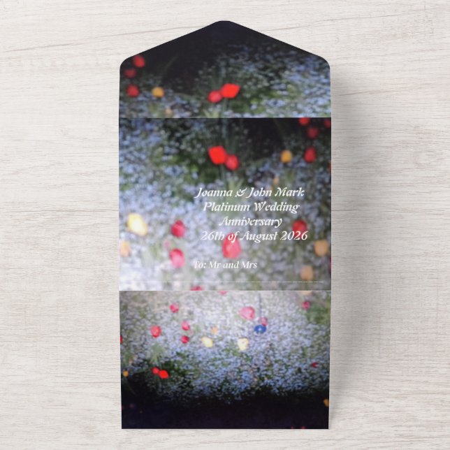 platinum 20th wedding anniversary invitation   (Outside)