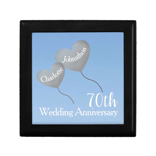 Platinum 70th Wedding Anniversary husband & wife Gift Box (Front)