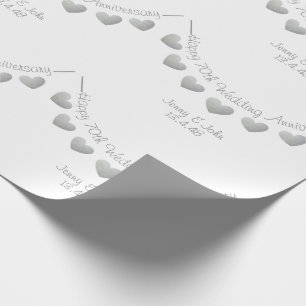 Platinum 70th wedding anniversary personalized wrapping paper