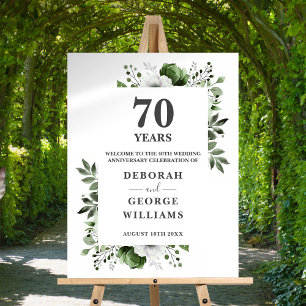 Platinum 70th Wedding Anniversary Welcome Sign