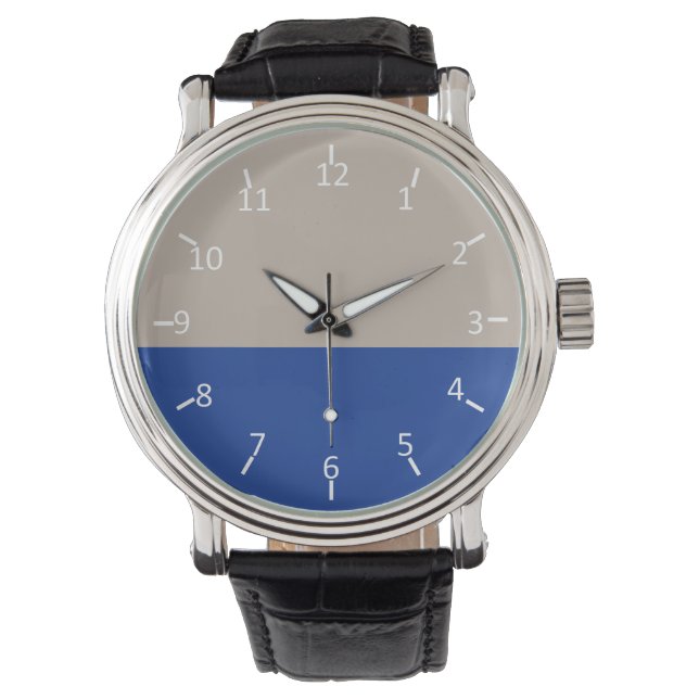 Platinum and Midnight Blue Watch (Front)