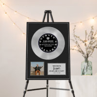 Platinum Disc Vinyl Black Graduation Party Welcome