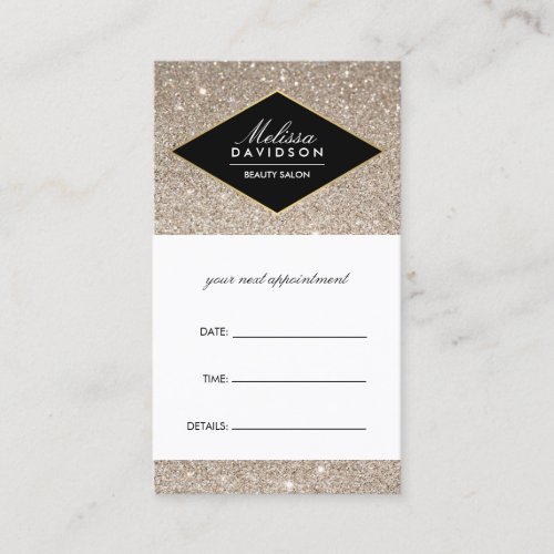 Platinum Glitter and Glamour Appointment Card