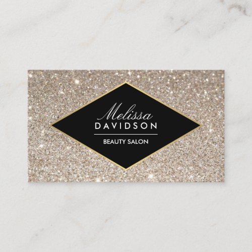 Platinum Glitter and Glamour Beauty Business Card