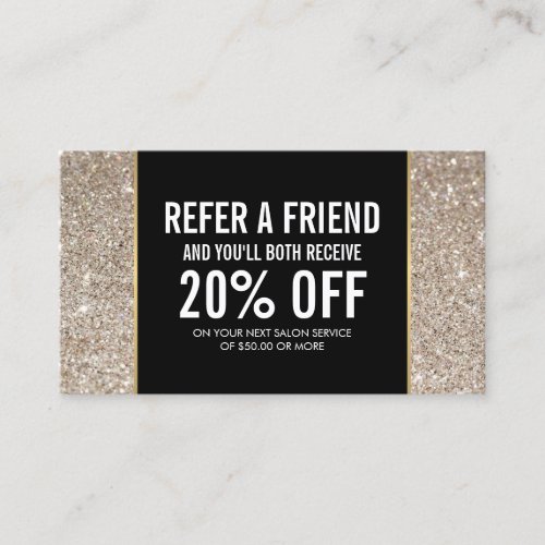 Platinum Glitter and Glamour Referral Card