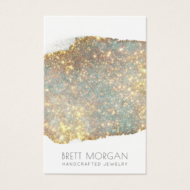Platinum Glitter Earring Jewelry Display Cards (Front)
