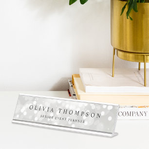Platinum Glow Desk Name Plate
