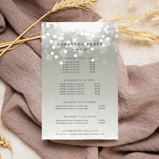 Platinum Glow Pricing & Services Flyer (Creator Uploaded)