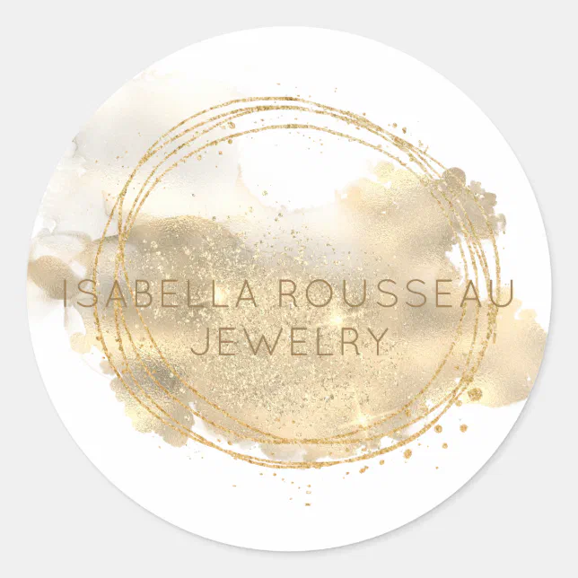 Platinum Gold Glitter Jewelry Product Label Zazzle