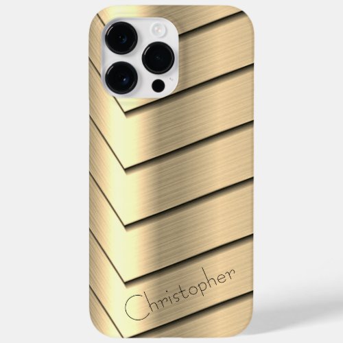 Platinum Gold Stainless Steel Print Case_Mate iPhone 14 Pro Max Case