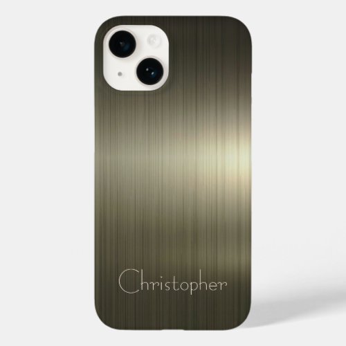 Platinum gold Stainless Steel Print Case_Mate iPhone 14 Case