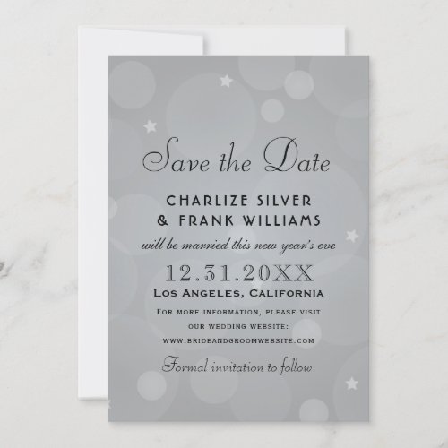 Platinum Gray Elegant Wedding Save The Date
