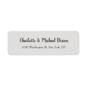 Platinum Grey Classic Stylish Elegant Family Name Label
