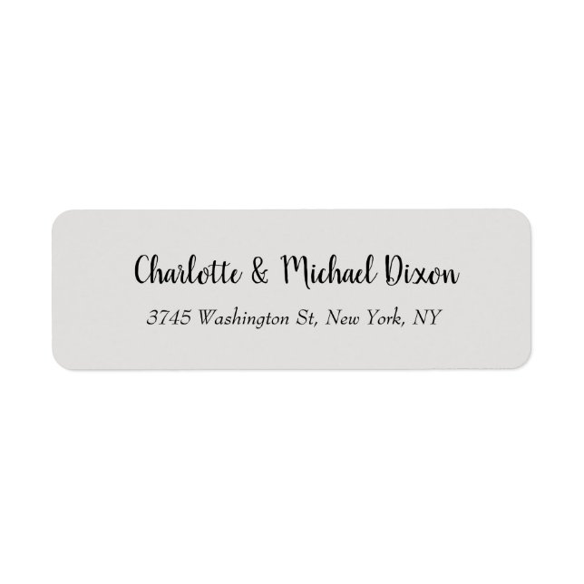 Platinum Grey Classic Stylish Elegant Family Name  Label (Front)
