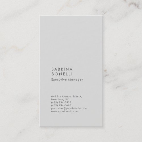 Platinum grey minimalist modern business card
