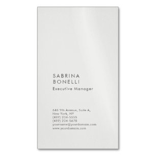 Platinum grey minimalist modern business card magnet