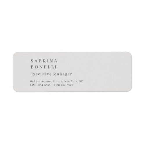 Platinum grey minimalist modern label
