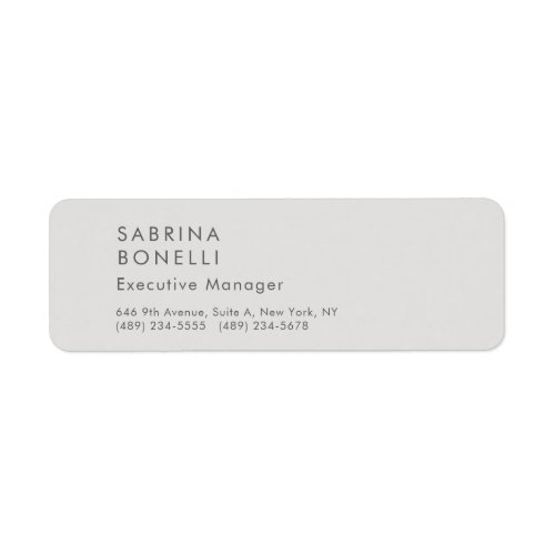 Platinum grey minimalist modern label