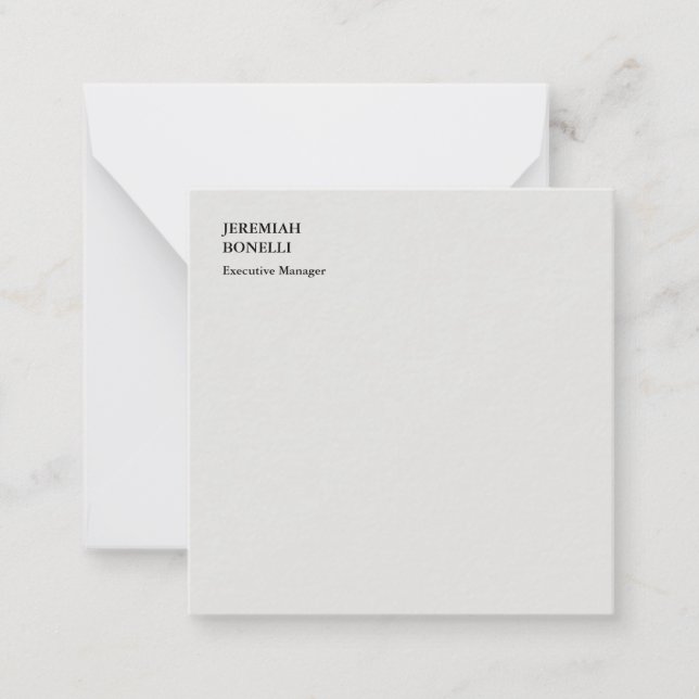 Platinum grey minimalist modern  note card (Front)