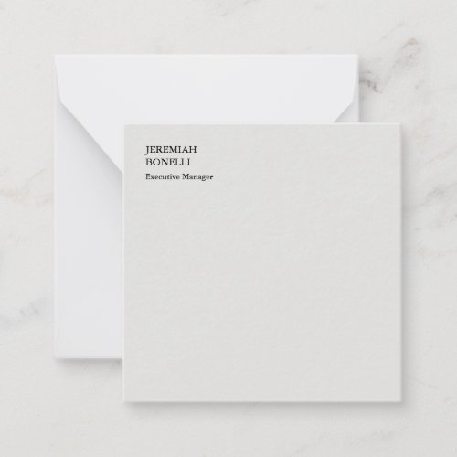 Platinum grey minimalist modern  note card