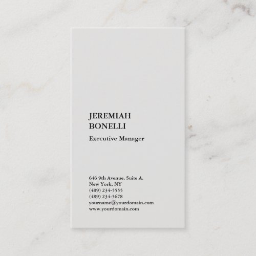 Platinum grey minimalist modern premium silk business card