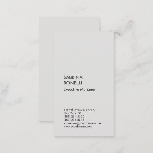 Platinum grey minimalist modern premium silk business card