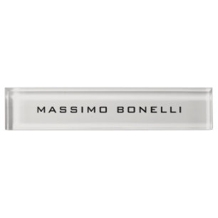 Platinum Grey Minimalist Plain Legible Modern Desk Name Plate