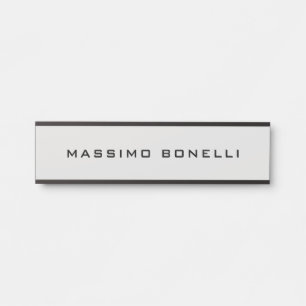 Platinum Grey Minimalist Plain Legible Modern Door Sign